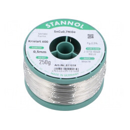 Cositor fără plumb 0,5mm 250g bobină 2,5% | Electronic-mag.ro | Componente Electronice