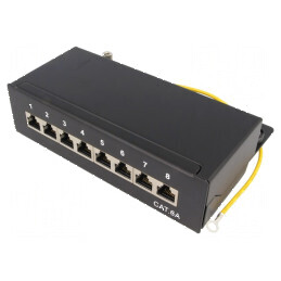 Conector RJ45 Patch Panel Cat 6a Neagra Murale IDC | Electronic-mag.ro | Componente Electronice