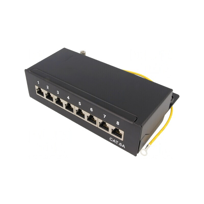 Conector RJ45 Patch Panel Cat 6a Neagra Murale IDC | Electronic-mag.ro | Componente Electronice