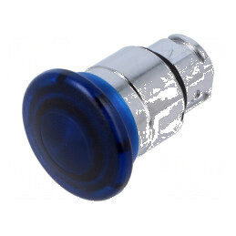 Comutator acţionat prin apăsare 22mm Poz.i stab: 1 albastră | Electronic-mag.ro | Componente Electronice