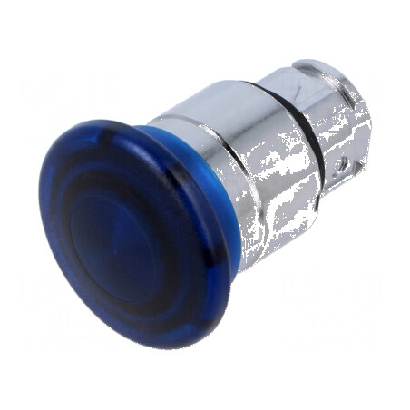 Comutator acţionat prin apăsare 22mm Poz.i stab: 1 albastră | Electronic-mag.ro | Componente Electronice