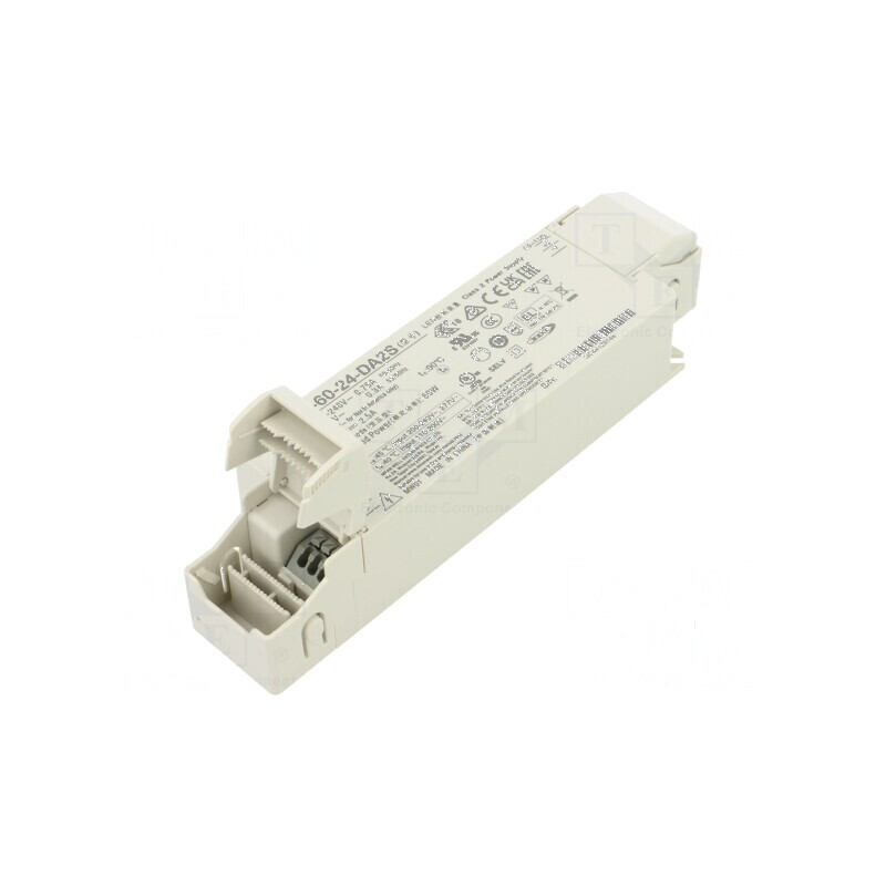 Alimentator LED pulsatoriu 60W 24VDC 0÷2,5A 155÷400VDC OUT: 1 | Electronic-mag.ro | Componente Electronice