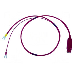 Cablu de măsurare cu cleme crocodil, conector furcă roşu | Electronic-mag.ro | Componente Electronice