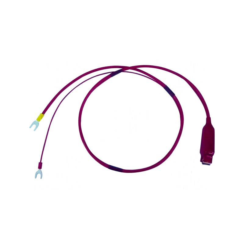 Cablu de măsurare cu cleme crocodil, conector furcă roşu | Electronic-mag.ro | Componente Electronice