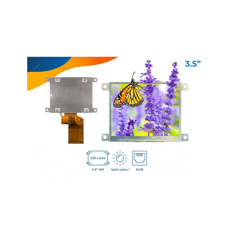 Afişaj TFT 3.5 inch 320x240 mm, fereastră 70x52mm | Electronic-mag.ro | Componente Electronice