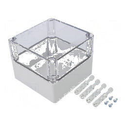 Carcasă Universală Policarbonat 125mm x 125mm x 100mm | Electronic-mag.ro | Componente Electronice