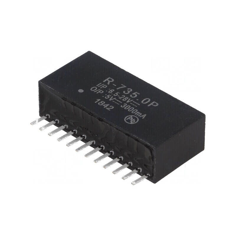 Convertor DC/DC 15W 6,5÷28V la 5VDC 3A SIP12 | Electronic-mag.ro | Componente Electronice