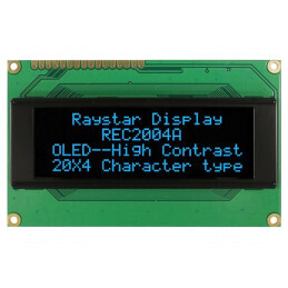 Afişaj OLED alfanumeric 20x4 albastru 98x60x10mm 16 PIN | Electronic-mag.ro | Componente Electronice