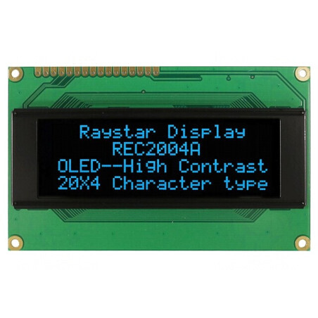 Afişaj OLED alfanumeric 20x4 albastru 98x60x10mm 16 PIN | Electronic-mag.ro | Componente Electronice