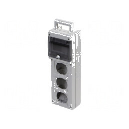 Carcasă gri pentru aparatură modulară Serie BLOCK 3 oriificii | Electronic-mag.ro | Componente Electronice