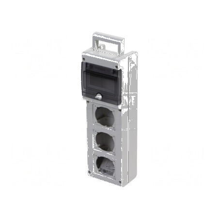 Carcasă gri pentru aparatură modulară Serie BLOCK 3 oriificii | Electronic-mag.ro | Componente Electronice