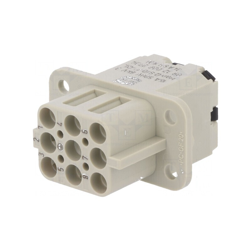 Conector: HDC inserturi de contact mamă Han Q PIN: 9 8 PE 16A | Electronic-mag.ro | Componente Electronice