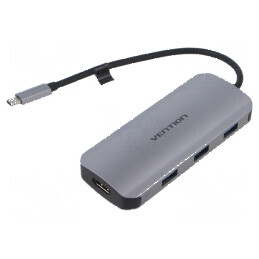 Hub USB HDMI soclu,USB A soclu x3,USB C soclu,USB C mufă - Hub USB HDMI cu multiple porturi | Electronic-mag.ro | Componente Electronice