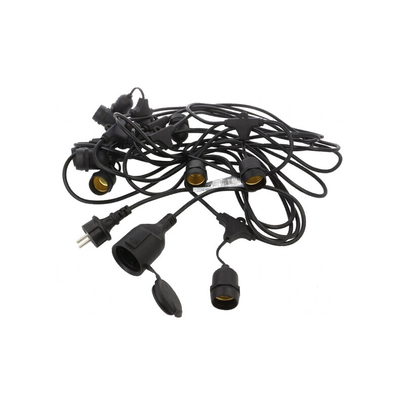 Lamp: garden garland 10m with 10 E27 Sockets | Electronic-mag.ro | Componente Electronice