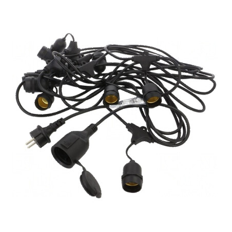 Lamp: garden garland 10m with 10 E27 Sockets | Electronic-mag.ro | Componente Electronice