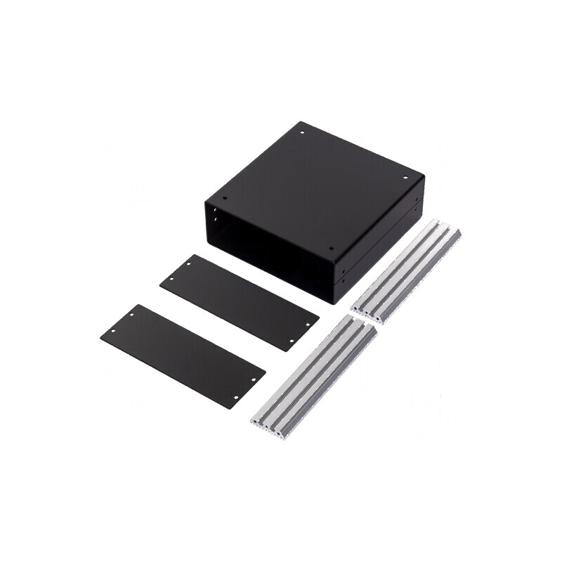Carcasă aluminiu neagră - 180mm x 185mm x 65mm | Electronic-mag.ro | Componente Electronice