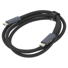 Cablu USB C 4.0 1m negru textilă | Electronic-mag.ro | Componente Electronice