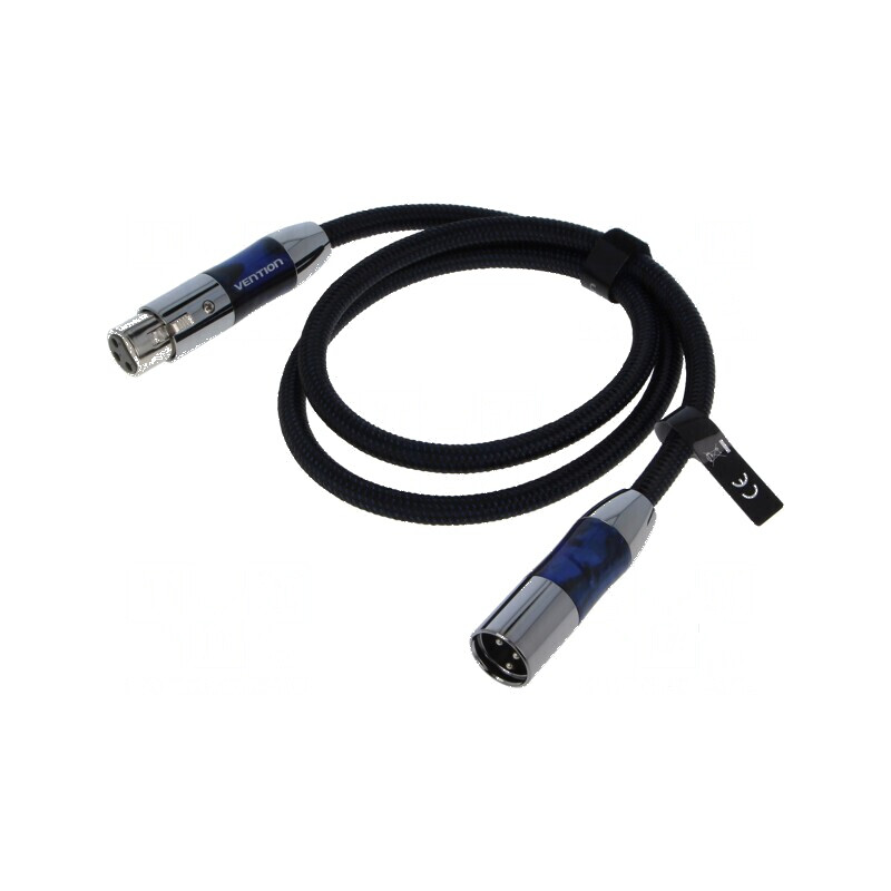 Cablu XLR 3pin 1m negru | Electronic-mag.ro | Componente Electronice