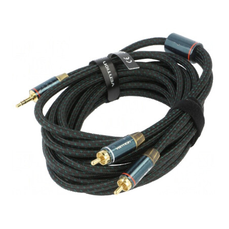 Cablu audio RCA 3,5mm 5m - negru aurit | Electronic-mag.ro | Componente Electronice