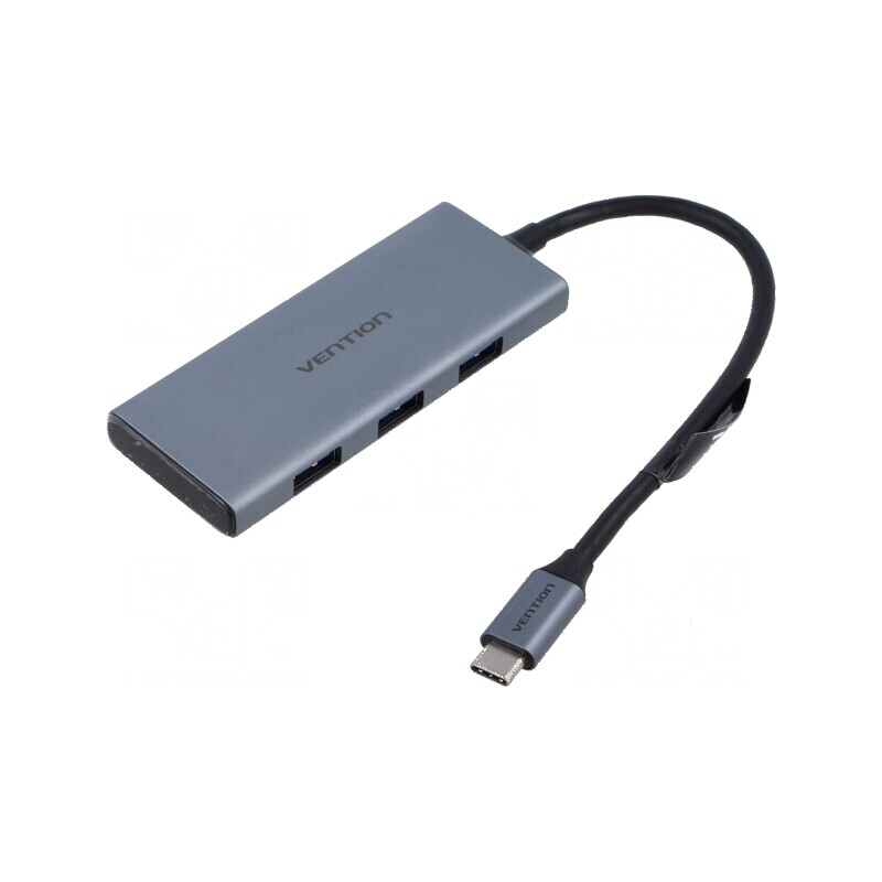Hub USB USB 3.0 gri 7 porturi 0,15m nichelat | Electronic-mag.ro | Componente Electronice