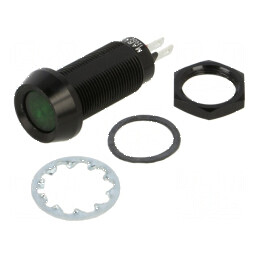 Lampă de control LED verde 12VDC Ø12,7mm IP67 | Electronic-mag.ro | Componente Electronice