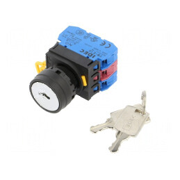 Comutator rotativ cu cheie 22mm (2 contacte de deschidere și închidere) | Electronic-mag.ro | Componente Electronice