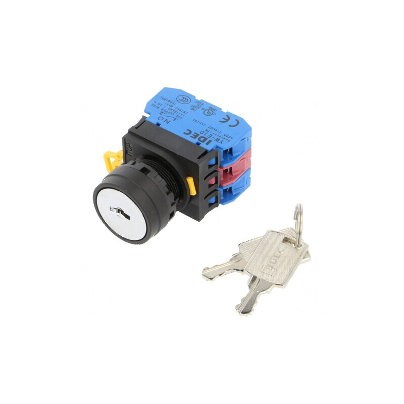 Comutator rotativ cu cheie 22mm (2 contacte de deschidere și închidere) | Electronic-mag.ro | Componente Electronice