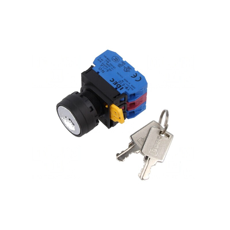 Comutator rotativ cu cheie 22mm - Set de 2 NC NO x2 | Electronic-mag.ro | Componente Electronice