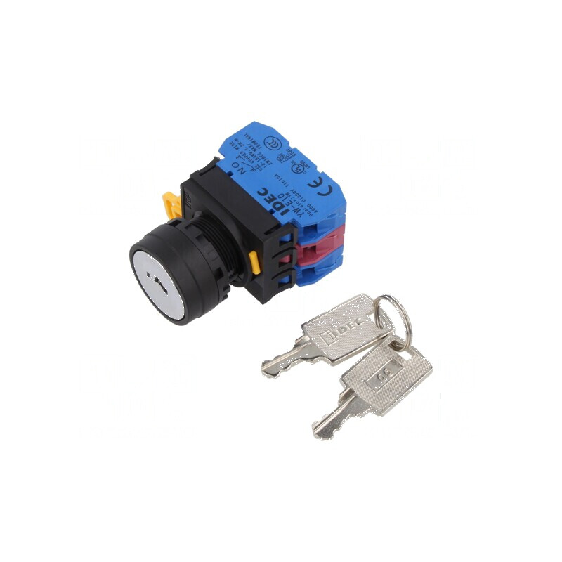 Comutator rotativ cu cheie 22mm - Set de 2 bucăți | Electronic-mag.ro | Componente Electronice