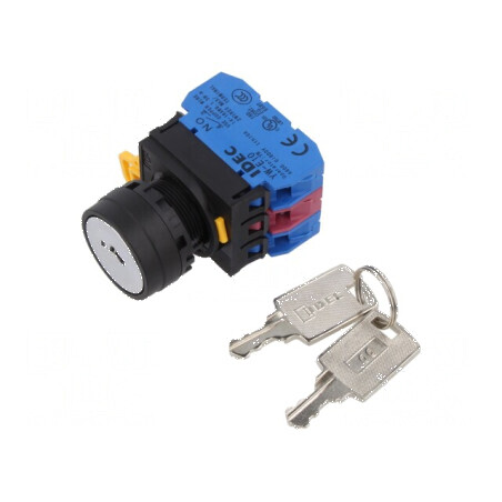 Comutator rotativ cu cheie 22mm - Set de 2 bucăți | Electronic-mag.ro | Componente Electronice