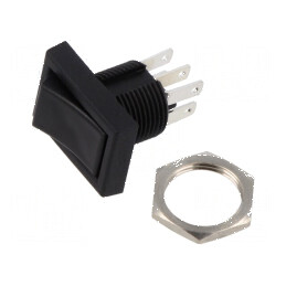 Rocker Switch ON-ON 3A/125VAC 3A/28VDC - Black | Electronic-mag.ro | Componente Electronice