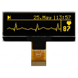 Afişaj OLED grafic galben 128x32 62x24mm | Electronic-mag.ro | Componente Electronice