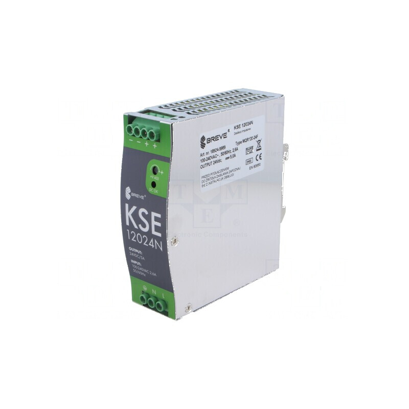 Alimentator pulsatoriu pentru şină DIN 120W 24VDC 5A IP20 | Electronic-mag.ro | Componente Electronice