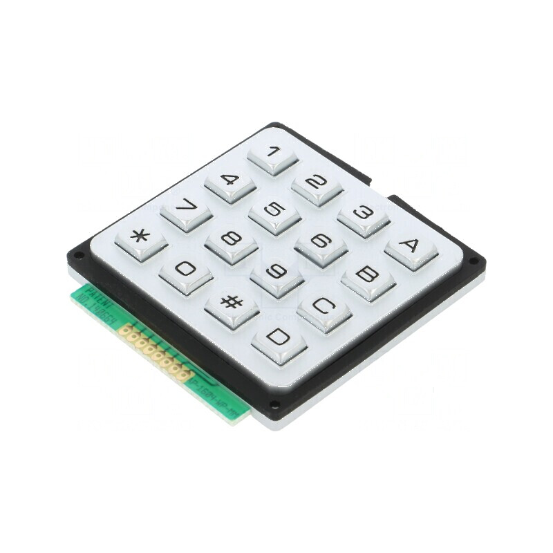 Tastatură metalică 16 butoane 200mΩ 1,2N 20mA | Electronic-mag.ro | Componente Electronice