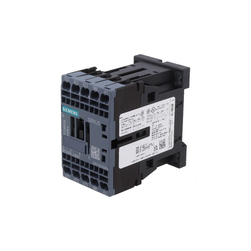 Contactor 3-polar cu 3 contacte auxiliare NO 24VAC 9A | Electronic-mag.ro | Componente Electronice