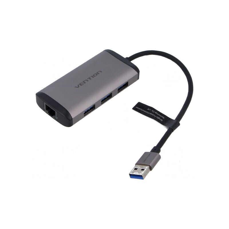 Hub USB RJ45 x3 USB 3.0 neagră | Electronic-mag.ro | Componente Electronice