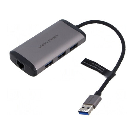Hub USB RJ45 x3 USB 3.0 neagră | Electronic-mag.ro | Componente Electronice