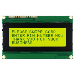 Afişaj LCD alfanumeric 20x2 LED galben-verde | Electronic-mag.ro | Componente Electronice