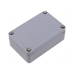 Carcasă universală gri din aluminiu - 64mm x 98mm x 34mm, IP66 | Electronic-mag.ro | Componente Electronice