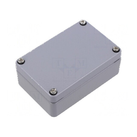Carcasă universală gri din aluminiu - 64mm x 98mm x 34mm, IP66 | Electronic-mag.ro | Componente Electronice