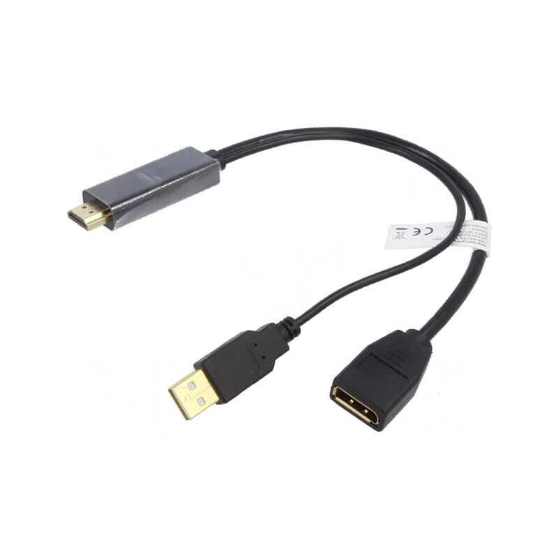 Adaptor DisplayPort la HDMI 0,2m neagră | Electronic-mag.ro | Componente Electronice