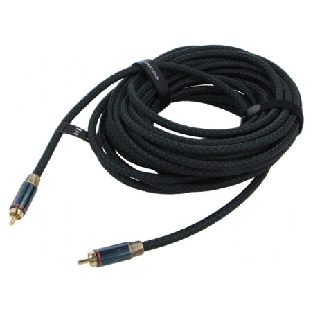 Cablu RCA mufă 8m Placare aurit negru: Cablu audio RCA 8 metri, negru | Electronic-mag.ro | Componente Electronice