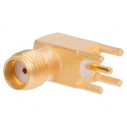 Conector SMA mufă mamă unghi 90° THT cablu PTFE | Electronic-mag.ro | Componente Electronice