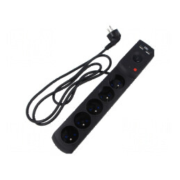 Prelungitor cu prize 5 prize 10A | Electronic-mag.ro | Componente Electronice
