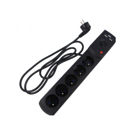 Prelungitor cu prize 5 prize 10A | Electronic-mag.ro | Componente Electronice