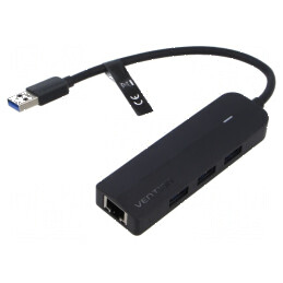 Hub USB LED neagră compactă | Electronic-mag.ro | Componente Electronice