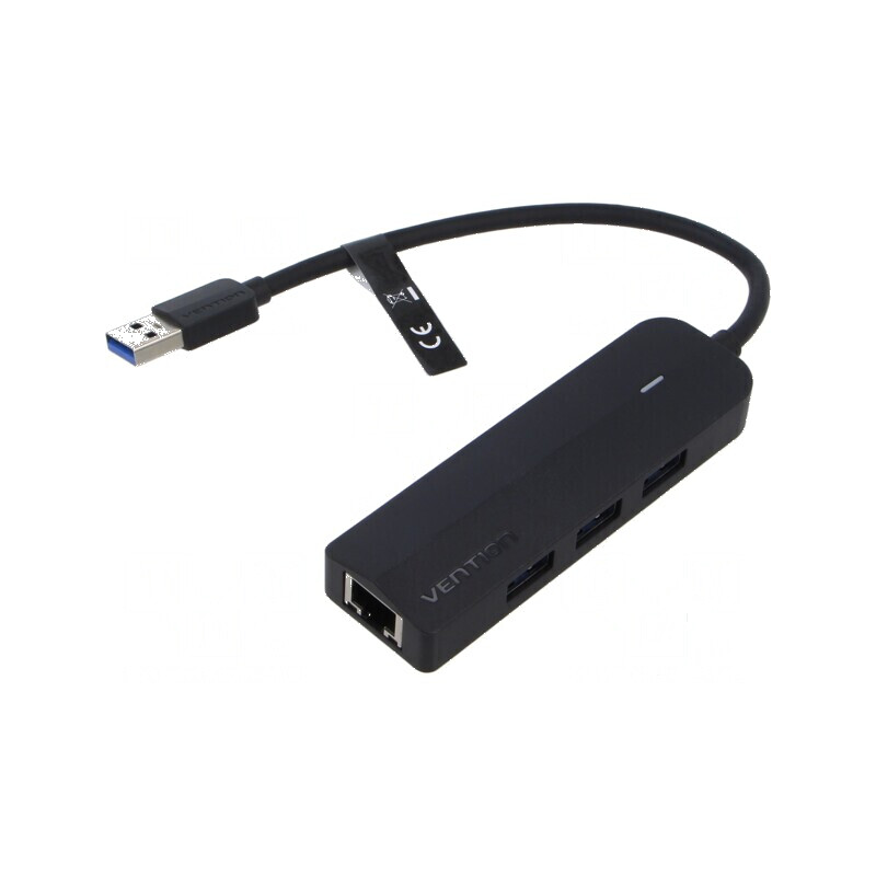 Hub USB LED neagră compactă | Electronic-mag.ro | Componente Electronice