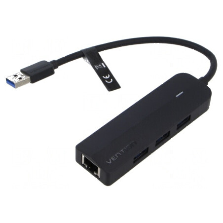 Hub USB LED neagră compactă | Electronic-mag.ro | Componente Electronice