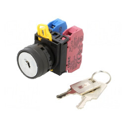 Comutator rotativ cu cheie 22mm - Negru | Electronic-mag.ro | Componente Electronice