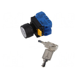 Comutator rotativ cu cheie 22mm - Negru | Electronic-mag.ro | Componente Electronice